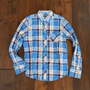 Ben Sherman Blue and Red Plaid Casual Shirt